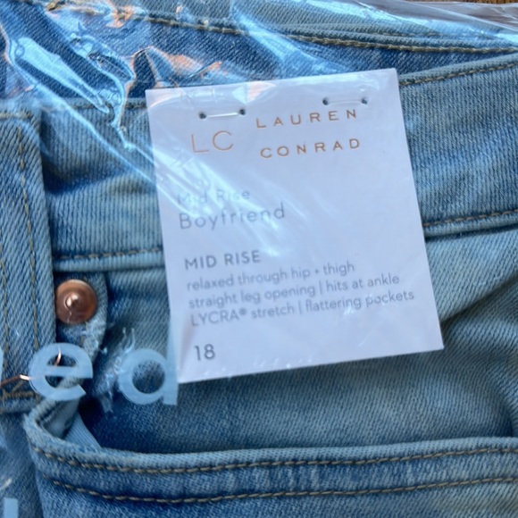 LC Lauren Conrad Mid Rise Slim Fit Boyfriend Jeans Brigitte Light Wash Denim NWT - Picture 11 of 11